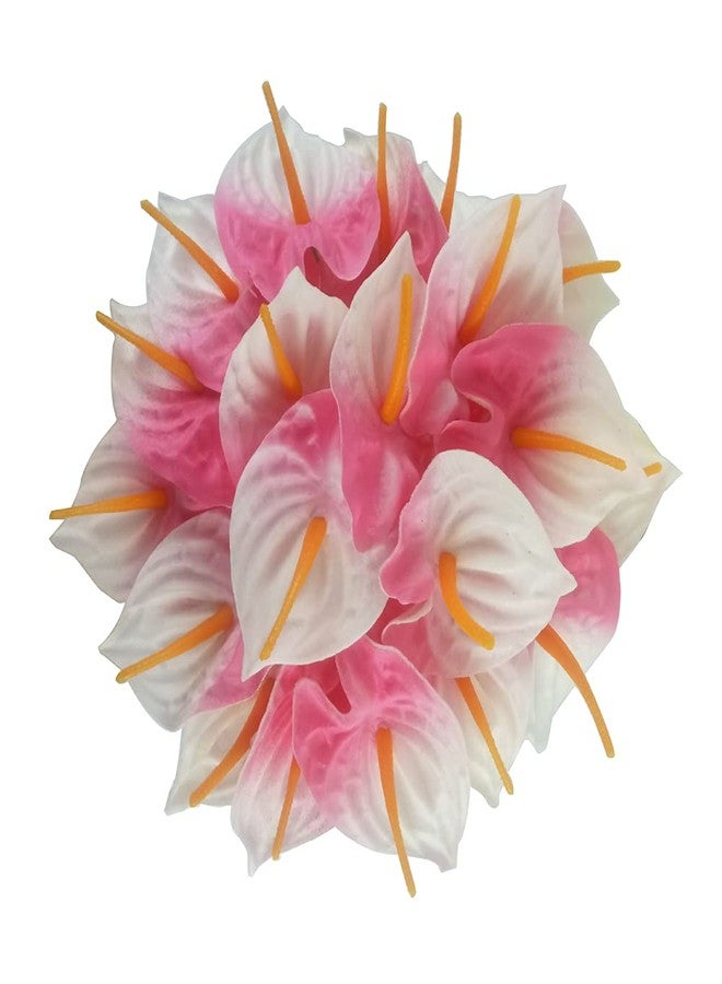 AntranStore 20Pcs Artificial Anthurium Flowers Real Touch Fake Flower for Home Decor Floral Arrangements Bouquets (Pink) - Image 2